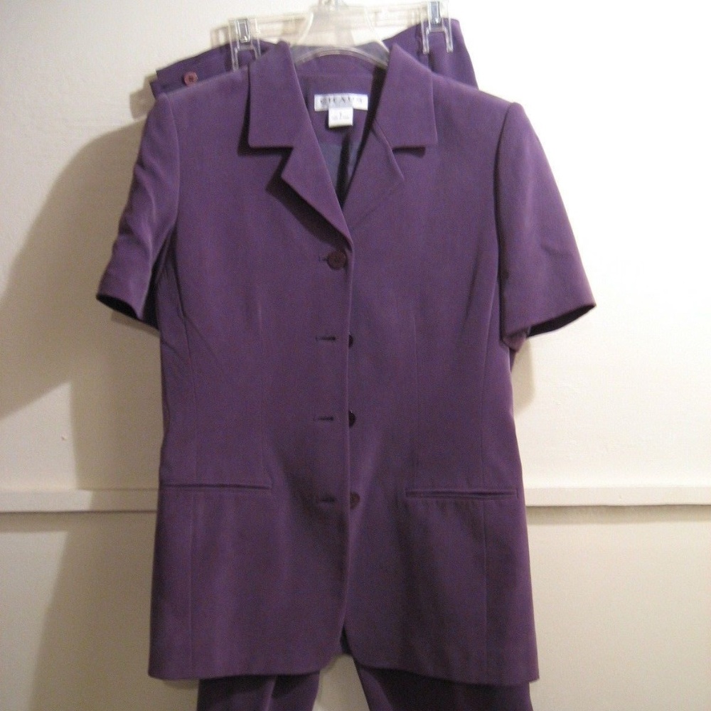 CHAUS petite silk pant suit, womens size 8